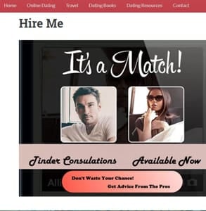 Screenshot of Masculine Profile's Tinder Consultant page