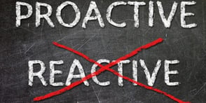 Photo of the words proactive and reactive Photo of the words proactive and reactive