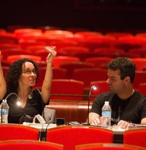 Photo of Tomer Zvulun working on a production for the Atlanta Opera