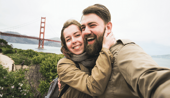 Photo of a couple on tour of San Francisco