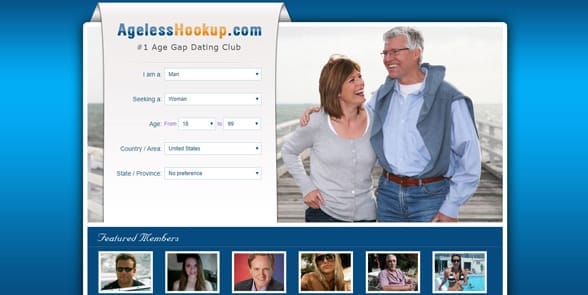 Screenshot of the AgelessHookup homepage Screenshot of the AgelessHookup homepage