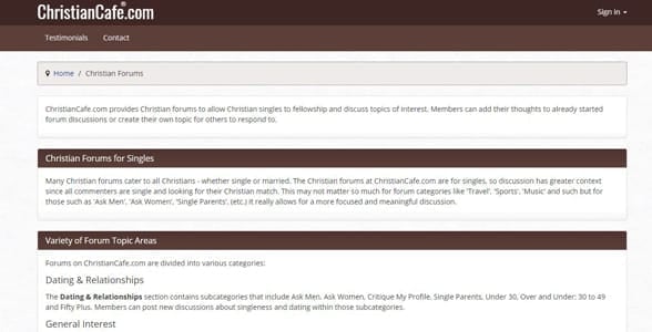 Screenshot of ChristianCafe's forums Screenshot of ChristianCafe's forums