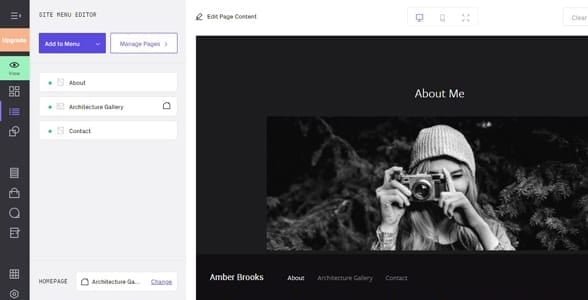 Screenshot of Format's website editor Screenshot of Format's website editor
