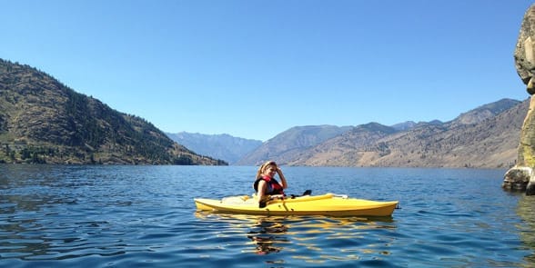 Photo of someone kayaking on Lake Chelan