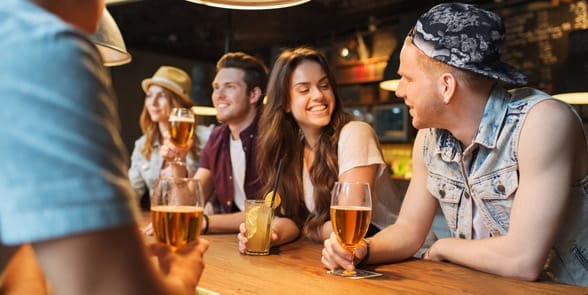 Photo of a people at a bar