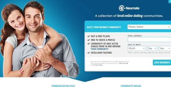 Screenshot of Neumate's homepage