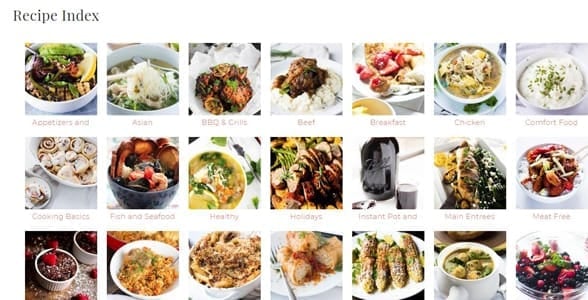 Screenshot of the Girl and the Kitchen's recipes