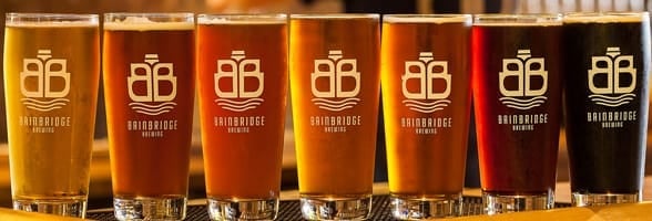 Photo of the beers at Bainbridge Brewing