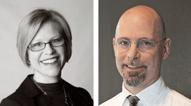 Photo of Tacoma Art Museum Director of Education Samantha Kelly and Chief Curator Rock Hushka