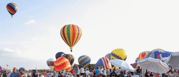 Photo of balloons ascending at the New Jersey Festival of Ballooning