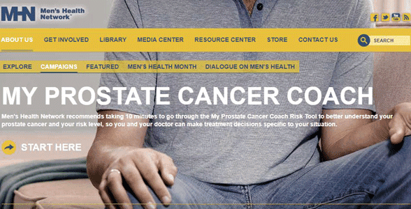 Screenshot of the Men's Health Network website