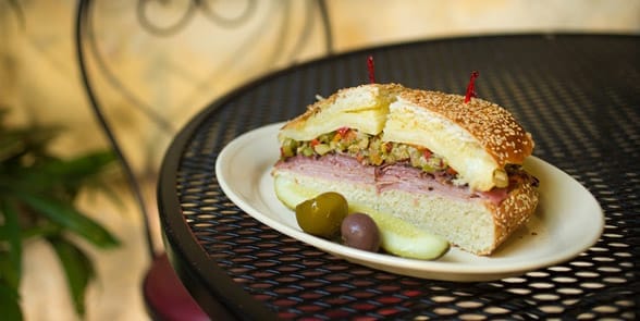 Photo of the Napoleon House muffuletta