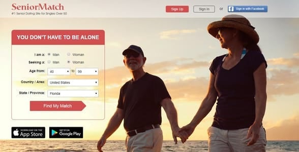 Screenshot of SeniorMatch.com