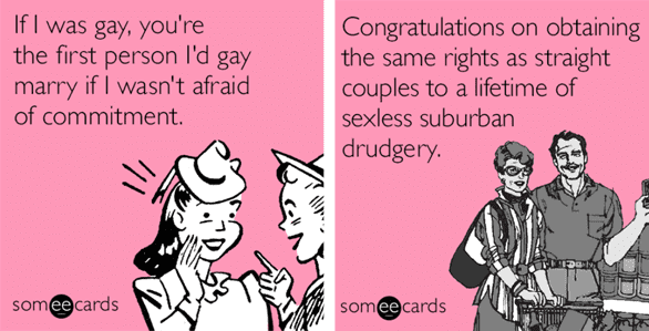 Photos of Someecards' LGBTQ cards