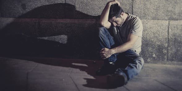 Photo of a depressed man