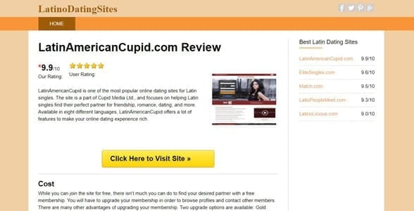 Screenshot of a LatinoDatingSites.org review