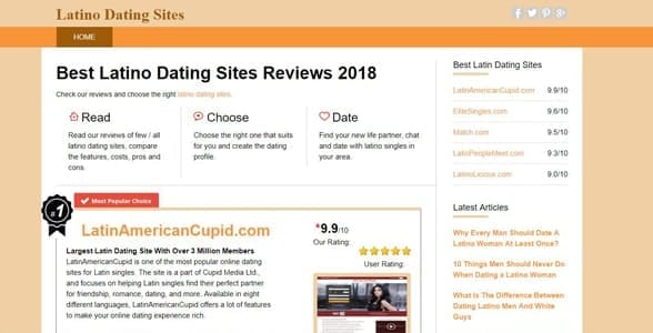 Screenshot of LatinoDatingSites.org
