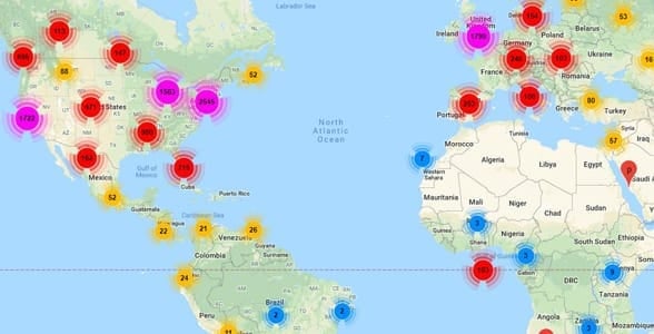 Photo of a map of VeggieConnect.com's members