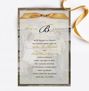 Photo of a wedding invitation designed by Invitation Consultants