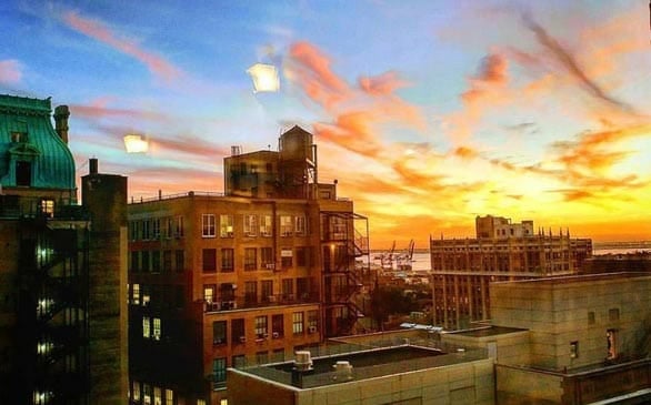 Photo of the view from Chamin Ajjan's office in New York City
