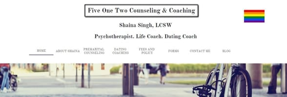 Screenshot of Shaina Singh's website Screenshot of Shaina Singh's website