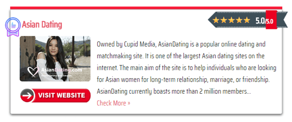 Screenshot of the homepage review on AsianDatingWebsites.net