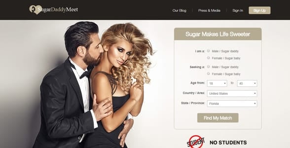 Screenshot of SugarDaddyMeet.com