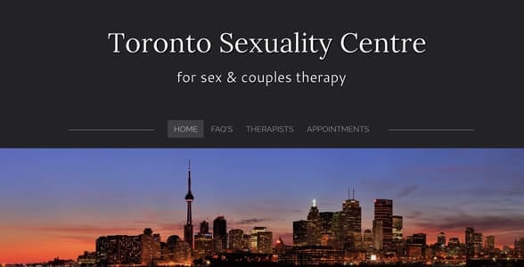 Screenshot of the Toronto Sexuality Centre website Screenshot of the Toronto Sexuality Centre website