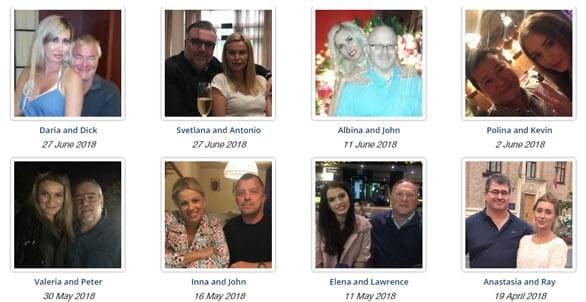 Screenshot of Dream Singles success stories