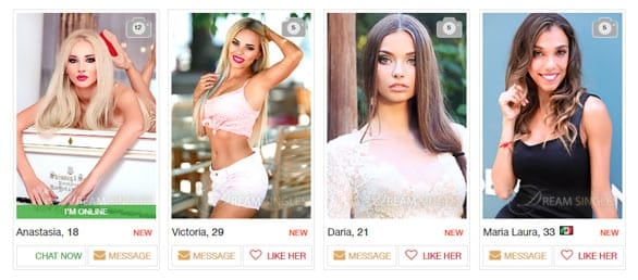 Screenshot of Dream-Singles.com profiles