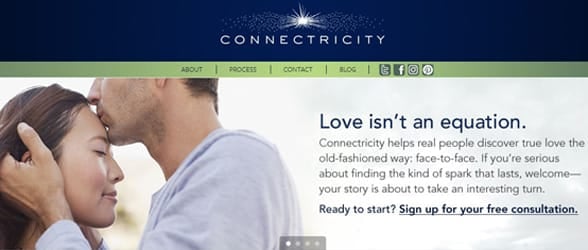 Screenshot of the Connectricity website Screenshot of the Connectricity website