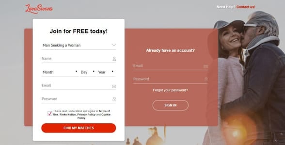 Screenshot of LoveSwans.com
