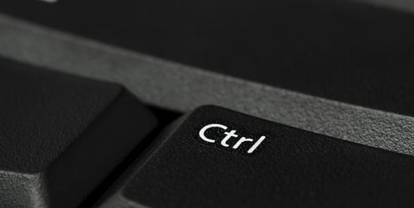Photo of the ctrl button on a keyboard