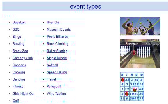 Screenshot of Weekend Dating activities
