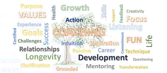 Screenshot of a coaching word cloud