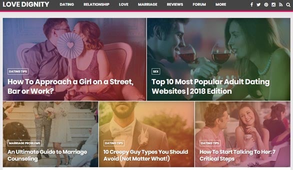 Screenshot of LoveDignity.com homepage
