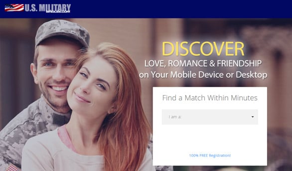 Screenshot of USMilitarySingles.com