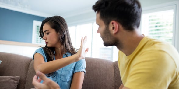 Photo of a couple arguing