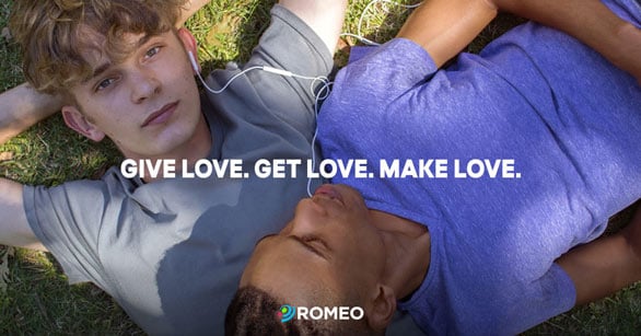 Photo of the ROMEO banner ad with a logo