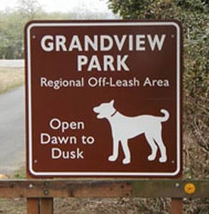 Photo of Grandview Dog Park's sign