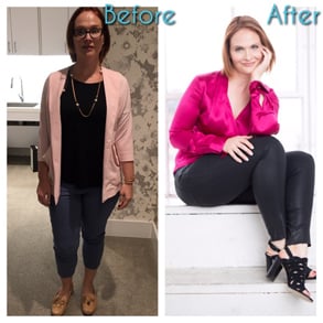 Photo of one of Kimberly's clients before and after Photo of one of Kimberly's clients before and after