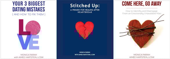 Screenshots of Monica Parikh's e-book covers