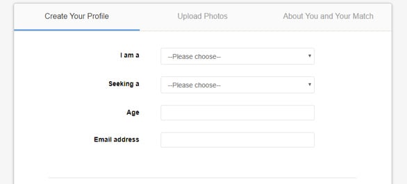 Screenshot of the HSVBuddies.com sign-up form