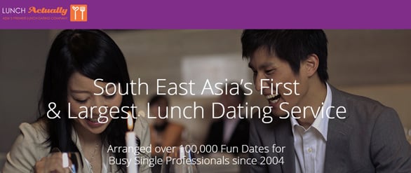 Screenshot of Lunch Actually homepage