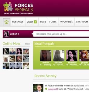 Screenshot of ForcesPenpals.net