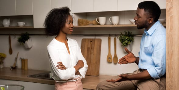 Photo of a couple talking