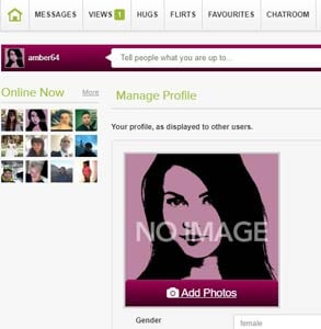 Screenshot of a ForcesPenpals profile