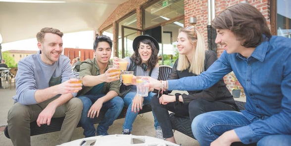 Photo of people at a bar