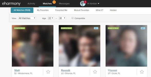 Screenshot of eHarmony