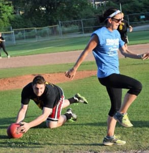Photo of a kickball game